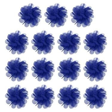 Imagem de YELARXI Flores de chiffon, apliques de tecido de costura, apliques de flores de chiffon - adequado para (mulheres/artesanato faça você mesmo/tiaras/acessório de cabelo/casamento/festa/corsage) pacote