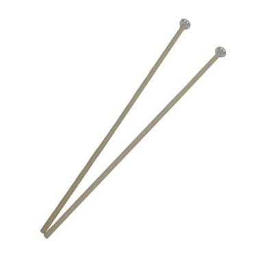 Imagem de TUOREN 1 par de baquetas de sino de percussão oval de metal para glockenspiel, martelo de xilofone de 40,6 cm com cabo de madeira, baquetas de percussão etérea, martelo para carrilhão longo