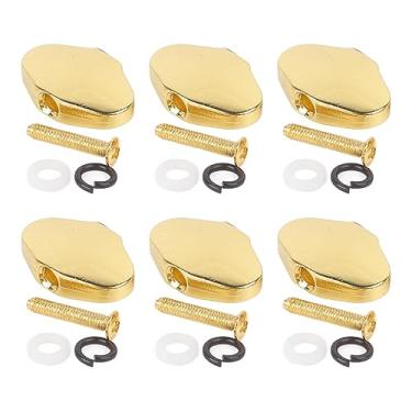 Imagem de 6PCS Guitar Tuning Pegs Machine Heads Tuners Botões com parafusos e arruelas Ajustáveis teclas de ajuste preciso para guitarra elétrica Metal durável (Cor dourada)