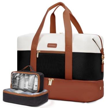 Imagem de LOVEVOOK Bolsa de fim de semana, bolsa de viagem grande para mulheres com 2 organizadores de embalagem, bolsa de transporte noturna com compartimento para sapatos, bolsas hospitalares para mães para