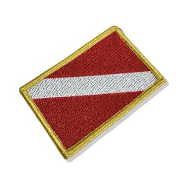 Imagem de BD0175-001 Bandeira Mergulhador Patch Bordado 7,5x5,0cm - BR44