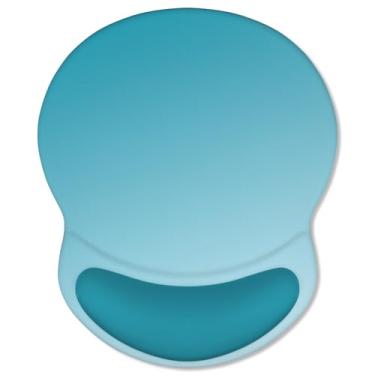 Imagem de ITNRSIIET Mouse pad ergonômico com descanso de pulso em gel confortável, base de poliuretano antiderrapante, superfície texturizada lisa, reduz a fadiga das mãos e a dor no pulso, 21 x 19 cm para