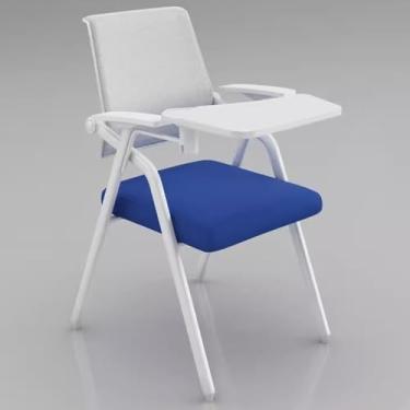 Imagem de Cadeiras poltrona com braço para tablet cadeira de treino dobrável com almofada de escrita cadeira de treino para escritório de conferências com apoio de braços para escritório em casa, AZ