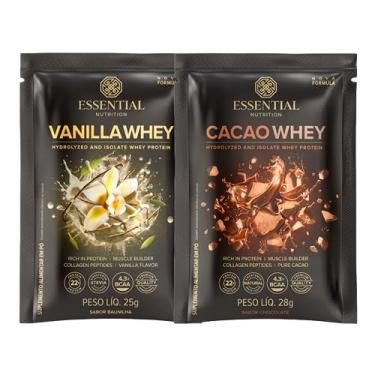 Imagem de Kit 2 Whey Sachê Essential Nutrition: Cacao, Vanilla