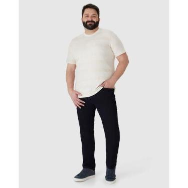 Imagem de Calça Jeans Masculina Reta Malwee Plus Ref. 129467, Azul, 52