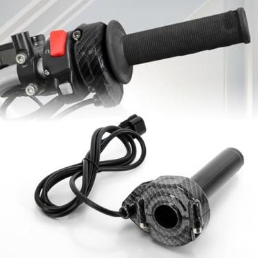 Imagem de Manípulo do acelerador para Sur Ron, cabo do acelerador PSLER com rolamento de rolamento, acelerador de manípulo elétrico para surron Light Bee X/S Segway X160 X260 (imitação de fibra de carbono)