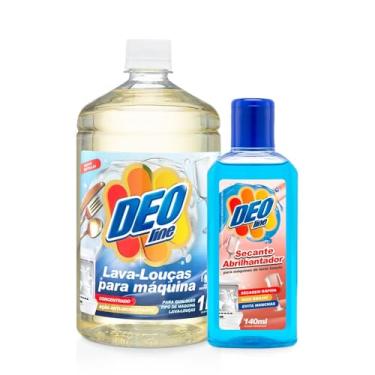 Imagem de Kit Detergente Lava Louças Para Máquina 1L + Secante Abrilhantador 140ML Deoline
