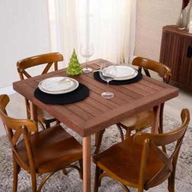 Imagem de Sousplat Redondo com Base MDF e Capa Oxford, 35cm de Diâmetro, Kit 2 Peças (Preto)