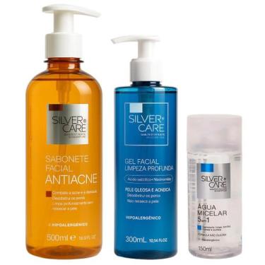 Imagem de Kit Sabonete Facial Antiacne + Gel Limpeza + Água Micelar - SIlver Car