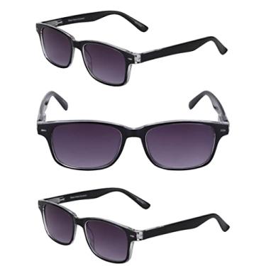 Imagem de Mass Vision 3 pares de óculos de sol The Summerville Full Reading – Óculos de sol para leitura ao ar livre, não bifocais – Bolsas macias incluídas (preto, 2,75)