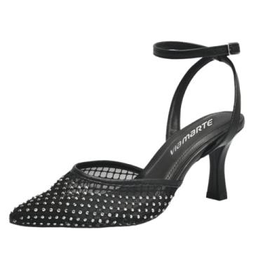 Imagem de Sapato Scarpin Telinha Salto Fino Cravejado Via Marte