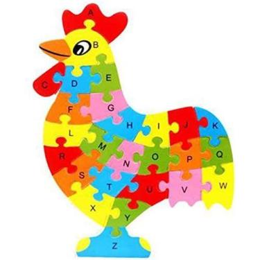 Imagem de Quebra-cabeça de madeira colorida Lianshi Alfabeto Jigsaw Puzzle 26 le