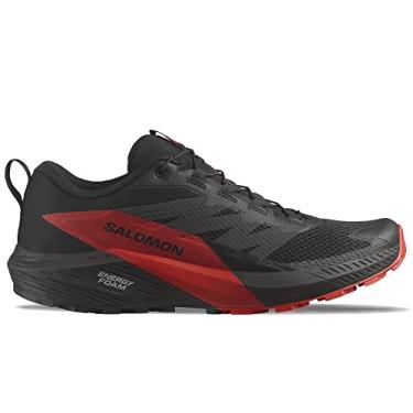 Imagem de Salomon Tênis de corrida masculino Sense Ride 5 Trail, Preto, vermelho, preto, 42