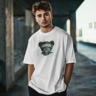 Imagem de Camiseta Masculina em Algodão Estampada Urso Smile Moderna Casual do P ao G1-Masculino