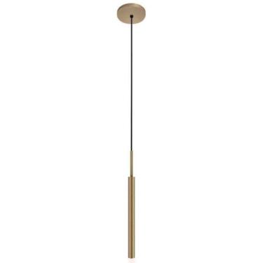 Imagem de Kit 2 Pendentes Teto Luminária Tubo Difusor Sala Hall Bronze