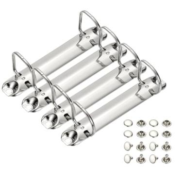 Imagem de PATIKIL B7 Mecanismos de fichário de 2 furos, conjunto de 4 anéis D de 2 cm, organizador de fichário de substituição de folhas soltas para organizadores, acessórios de pasta de armazenamento de papel