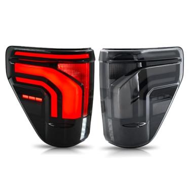Imagem de UQZ Luz traseira para F150 F-150 2021-2025 Conjunto de luzes traseiras de LED adequado para lentes fumê F-150 todos os modelos (Plug & Play, 1 par)