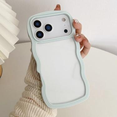 Imagem de QLTYPRI Capa compatível com iPhone 17 Pro, linda moldura ondulada encaracolada transparente para meninas e mulheres, capa protetora de silicone TPU macio transparente à prova de choque para iPhone 17
