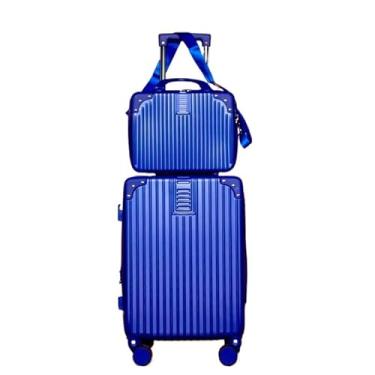 Imagem de Mala de Bordo Viagem + Frasqueira | Cadeado Numérico 360° Entrada Usb(Azul Escuro)