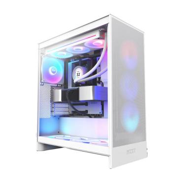 Imagem de Gabinete Gamer Nzxt H7 Flow Rgb Lateral Vidro Temperado E-atx-atx-micro-atx-mini-itx Branco - Cm-