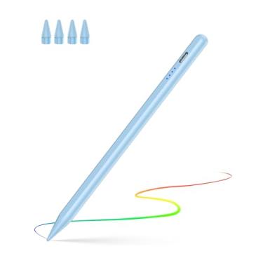 Imagem de Caneta Stylus para iPad (2018-2025), Pad Pencil 10ª geração com rejeição de palma e inclinação, lápis digital compatível com Apple iPad 6/7/8/9/10/A16, Pro 27.9 cm/32.8 cm/33.0 cm/M4, Mini 5/6, Air 3