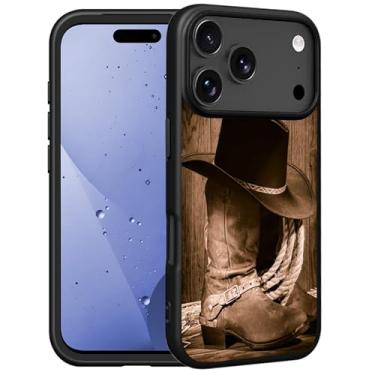 Imagem de FQTBCEARI Capa para iPhone 17 Pro Max, capa fina de silicone com forro de microfibra macio antiarranhões, capa protetora à prova de choque para iPhone 17 Pro Max de 6,9 polegadas, botas e chapéu de
