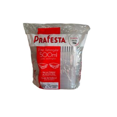Imagem de Pote Retangular Freezer e Micro-ondas 500ml com Tampa Prafesta c/24 un