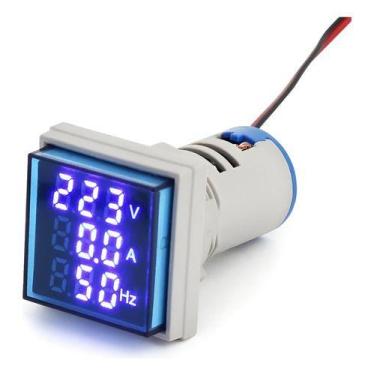 Imagem de Voltímetro 3em1 Amperímetro Frequência 0-99Hz Snetec SVQ3-22, Azul