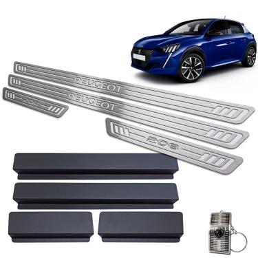 Imagem de Soleira Aço Inox Peugeot 208 2021 Prata Baixo Relevo