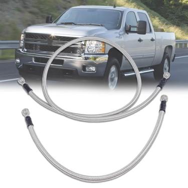 Imagem de LEVANLIGHT Mangueiras de tanque de combustível inoxidável compatíveis com Chevy GMC Sierra 2500HD 3500HD 6.6L Duramax 2001-2010 Substituir # 15167372 15077513