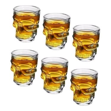 Imagem de Kit 6 Copos Caveira Vidro Shot Aperitivo 45Ml Bar Whisky