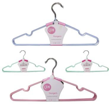 Imagem de Cabide roupa de acrilico com cava colors 5 pecas 40x19cm 3mm