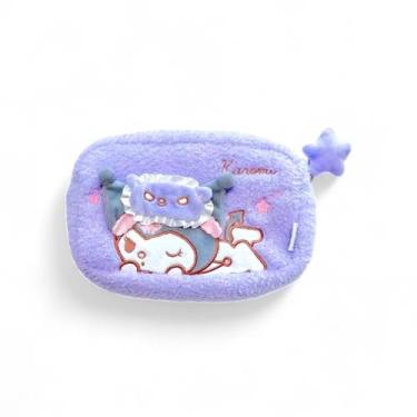 Imagem de Necessaire Kuromi Sanrio Pelúcia Fofa Original Miniso