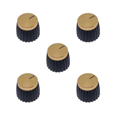 Imagem de Kit 5 Knob Amplificador Estilo Marshall Dourado Gold Abs