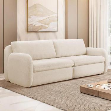 Imagem de Sofá 3 Lugares Orgânico Sala De Estar Living 216cm Eliot F04 Linho Tra