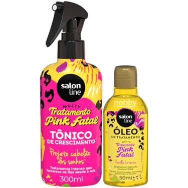 Imagem de Salon Line Kit Pink Fatal, Tônico de Crescimento 300ml + Óleo de Tratamento Vanilla 50ml, Fortalecimento e Nutrição