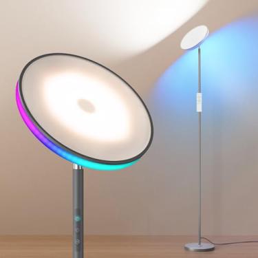 Imagem de ALEXPEX Luminária de chão de 42 W, lâmpada de pé super brilhante de 3700LM com controle remoto e de toque, lâmpadas Torchiere reguláveis 2700K-6500K para sala de estar, com iluminação ambiente RGB