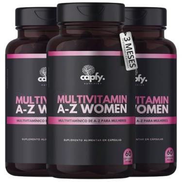Imagem de Kit 3x Multivitamínico AZ Mulher Completo com 13 Vitaminas e 9 Minerais Vitamina A C D E B7 B12 60 Cápsulas 500mg