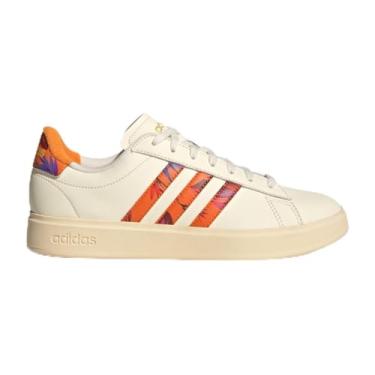 Imagem de Tênis Adidas Grand Court Base Feminino Branco e Laranja