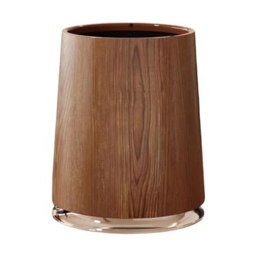 Imagem de Fxzqgnh Lixeira, Imitação de Madeira, Parte Superior Aberta, Portátil, Estética, Resistente, Estilo Fazenda, para Quarto, Casa, Hotel, L