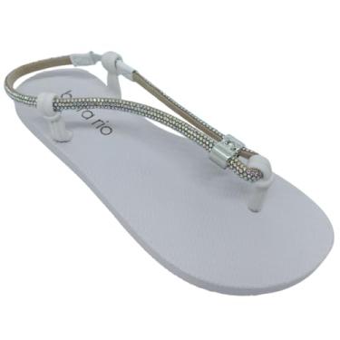 Imagem de Sandália Beira Rio Feminina com Tira em Strass (Aurora Boreal/Branco, BR, Adulto, Numérico, 34)