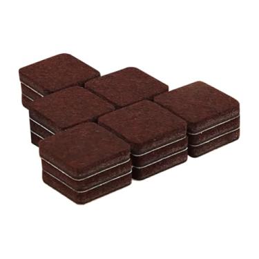 Imagem de ccHuDE Almofadas quadradas para móveis de feltro de 50 mm com 18 peças de protetores de chão antiarranhões protetores de piso quadrados para móveis protetores de perna deslizantes para cadeira