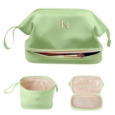 Imagem de Bolsa de maquiagem Vogewood Initial Large Impermeável em Couro PU