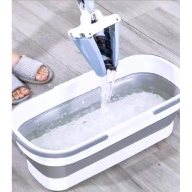 Imagem de Mop Twist com Cabo Inox Desmontável – Sistema de Torção e Pano de Microfibra Lavável para Limpeza Rápida e Eficiente (KIT MOP + Balde)