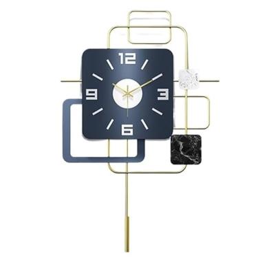 Imagem de WYUYIWH Relógio, relógio de parede, relógios decorativos de parede, relógio de parede grande de ferro forjado silencioso sem tique-taque de quartzo para sala de estar fundo relógio de parede (pai)