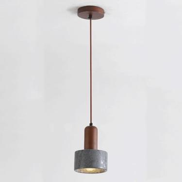 Imagem de YQSLQZZ Lustre industrial Greystone, iluminação decorativa de cabeceira, mini luminária pendente vintage, sala de jantar, cozinha, ilha, luzes de teto suspensas, para pia de corredor acima da mesa de