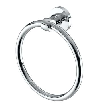 Imagem de Gatco Anel de toalha Gibson 5212 | Suporte de toalha de mão moderno para banheiro | Ferragens decorativas elegantes, metal resistente, montagem EZ Ancor | Acabamento cromado