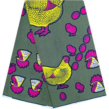 Imagem de HongyuAmy Tecidos de impressão africana 100% algodão tecido de cera Ankara 6 jardas para vestido (A17)