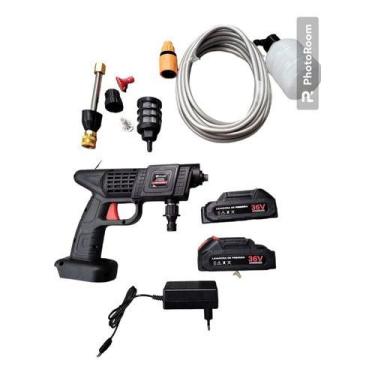 Imagem de Lavadora Portátil Alta Pressão 1000w 2 Baterias 36v Sem Fio Preto - Un