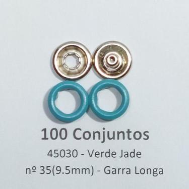 Imagem de Botões de Pressão Nº 35 Colorido Latão Tic-Tac Sortidos Verde Jade 9,5